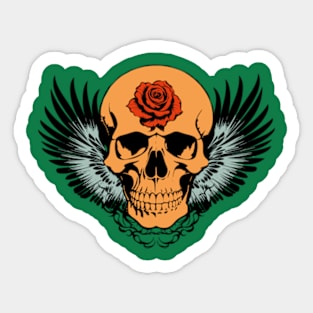 skull wings rose Sticker